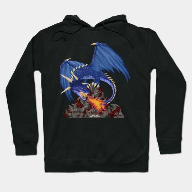 Blue Dragon Fantasy Novelty Gift Hoodie by Airbrush World